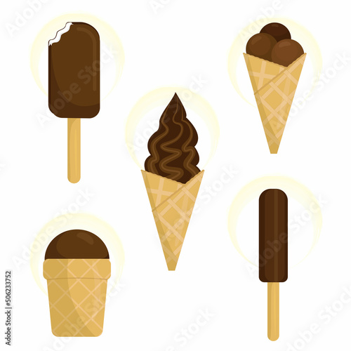 chocolate ice cream set