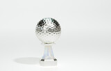 Bright Golf ball Silver Trophy on a soft White
