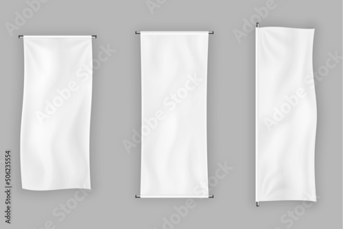 Fabric banner or flag signboards for advertising