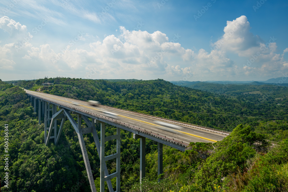 Panoramic view of bridge over Yumuri valley between Havana and Matanzas, cuba
