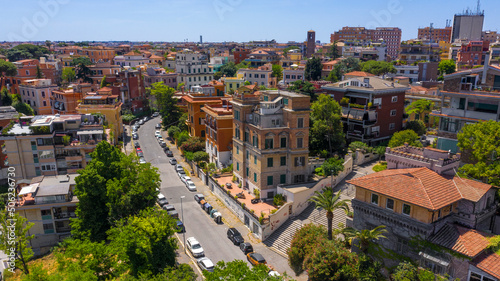Aerial view of the Monteverde district in Rome, Italy. It' s a residential neighborhood near the city center. photo