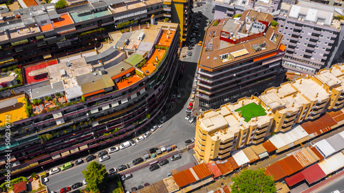 Canvas Print Aerial view of the Monteverde district in Rome, Italy