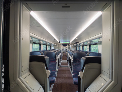 Interior of a train in Norfolk, England