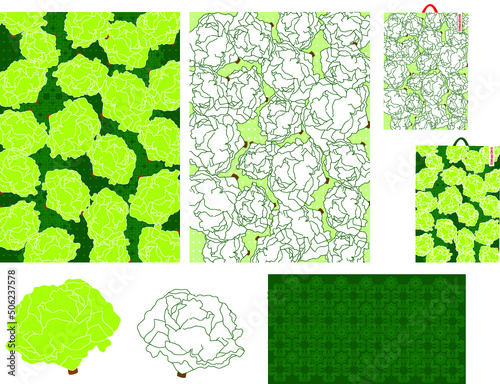 Pattern design made and designed with illustrated vegetables