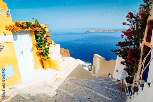 Fototapeta Naklejka Na Ścianę i Meble -  beautiful details of Santorini island, Greece