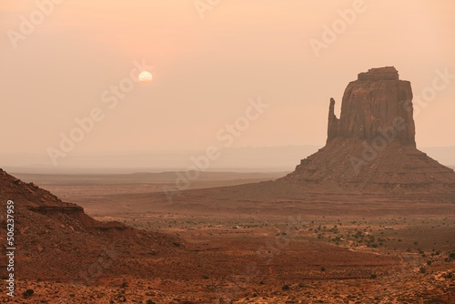 National parks usa southwest area of giant rock formations and table mountains in Monument Valley