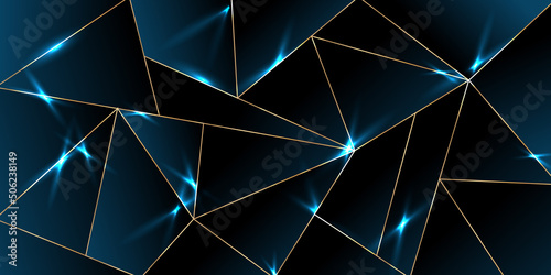 
Abstract dark  blue   polygon triangles shape  background wit lighting style. Vector illustration