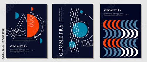 set of abstract background, a pattern of geometric shape. the modern element is a circle, a line in the style of minimalism. for print. banner, web, business ideas. vector art