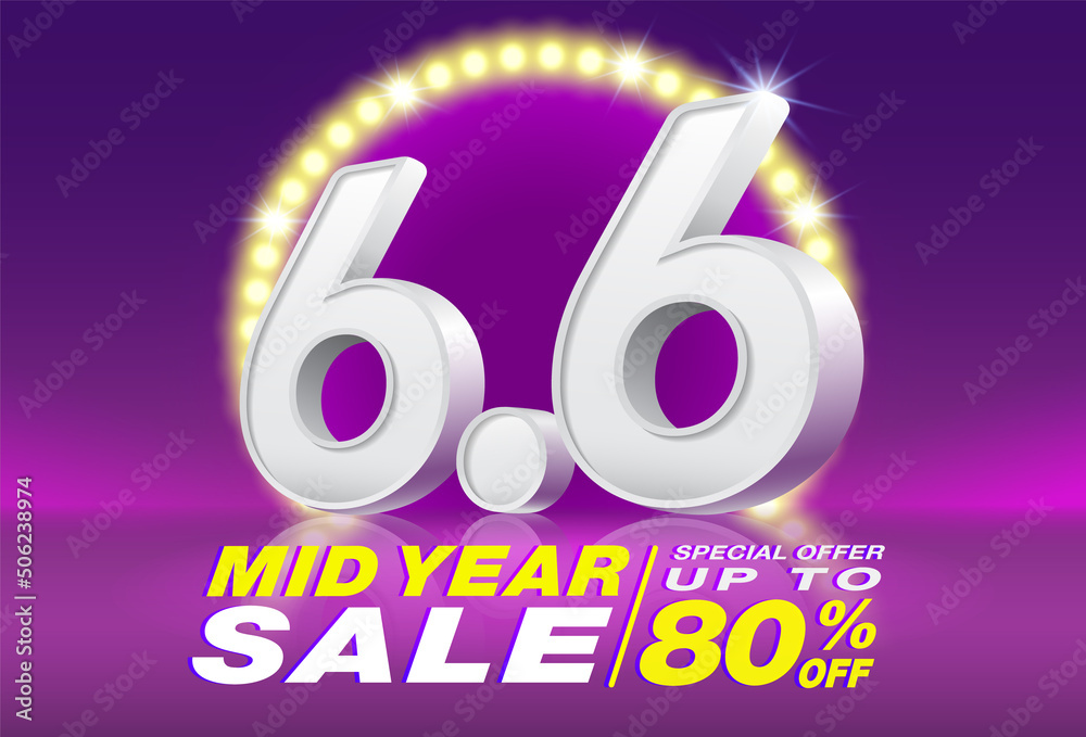 6 6 Mid year sale poster or banner template design Big sale event on 6 6 Mid year sale poster or banner template design Big sale event on