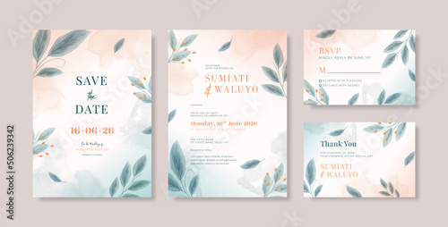 Beautiful rustic wedding invitation template