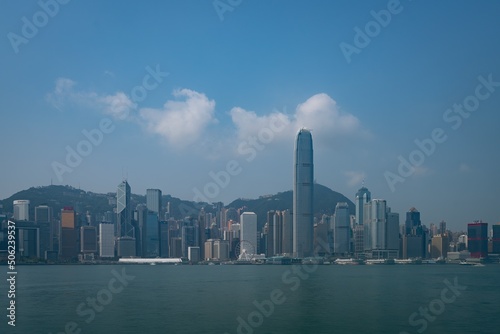 panoramic view of victoria harbor in Hong Kong,China. © sleg21