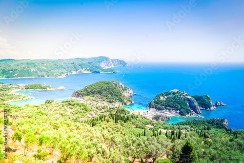 Fototapeta Naklejka Na Ścianę i Meble -  Paleokastritsa beach on Korfu, Greece