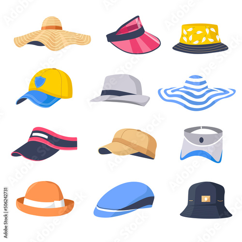 Caps and hat collection, fashionable accessories