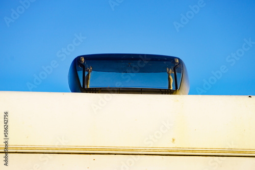 Sunroof, raisable window on roof top of camper photo