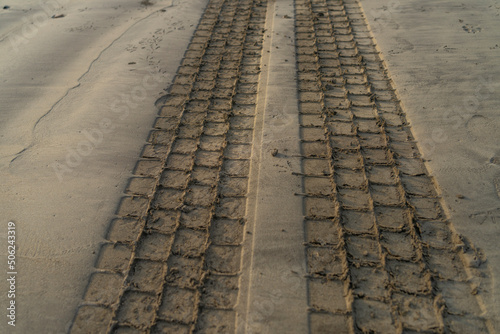 track on the sand