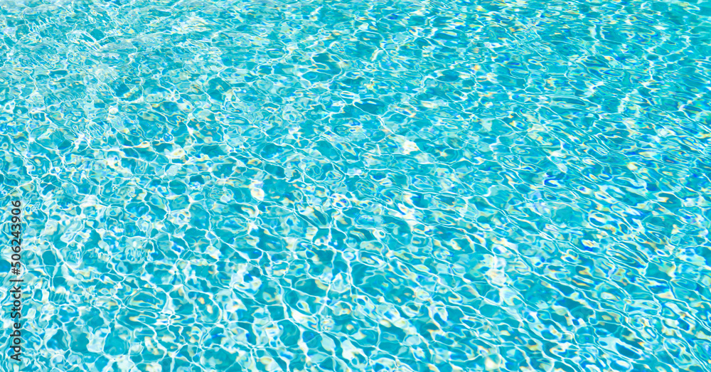 rippled water blue color in summer swimming pool