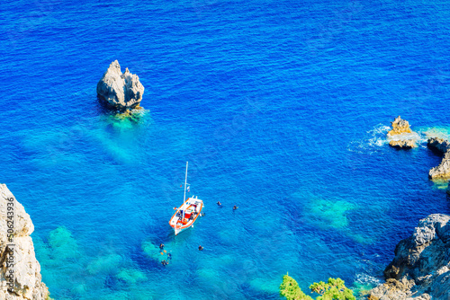 Paleokastritsa beach on Korfu, Greece photo