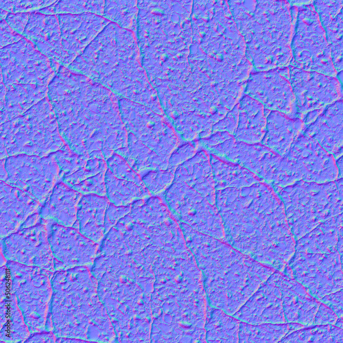 Seamless texture, roughness normal map, rock stone scratches. 3D illustration 3D render.