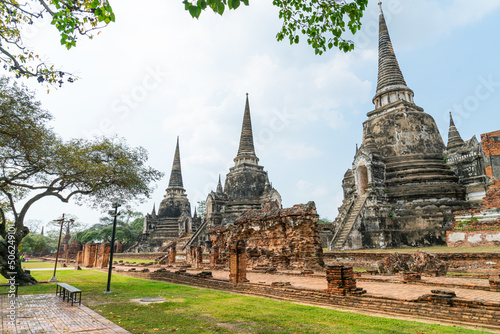 Obraz na płótnie Wat Phra Sri Sanphet Temple in the precinct of Sukhothai Historical Park, a UNES