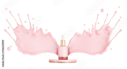 Foto Make up liquid foundation cream cosmetics bottle on splashing cosmetic liquid, advertising