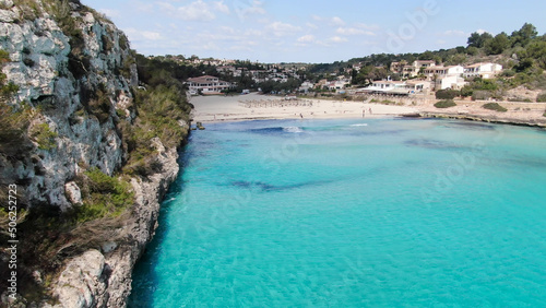 Cala Esmeralda  Cala D or Mallorca Beautiful view of the seacoast of Majorca with an amazing turquoise sea  in the middle of the nature. Concept of summer  travel  relax and enjoy