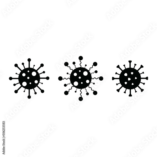 Coronavirus variant icons set symbol vector illustration on white background