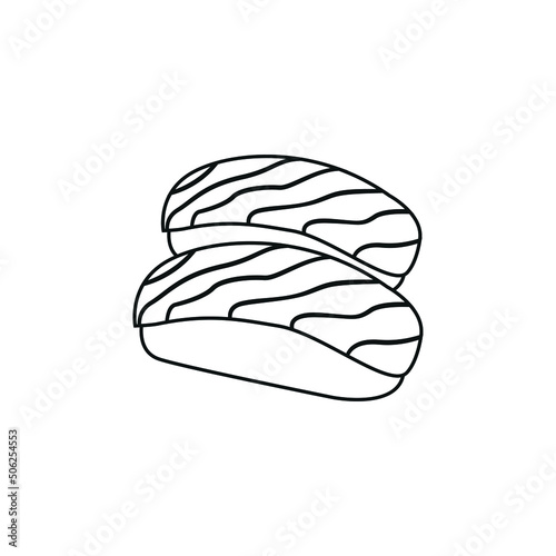 Sushi nigiri line icon vector food