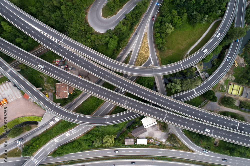 highway intersection aerial view