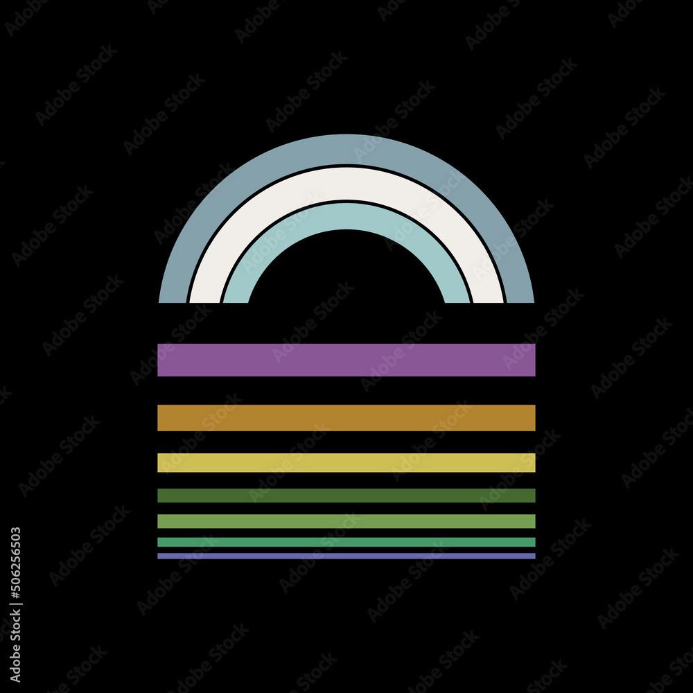 Retro sunset concept design vector Retro sunset concept design vector