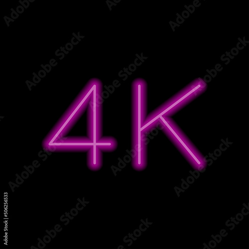 4K simple icon vector. Flat design. Purple neon style on black background.ai