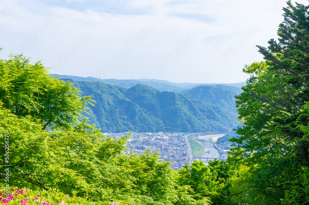 備中松山城から臨む風景、5月撮影