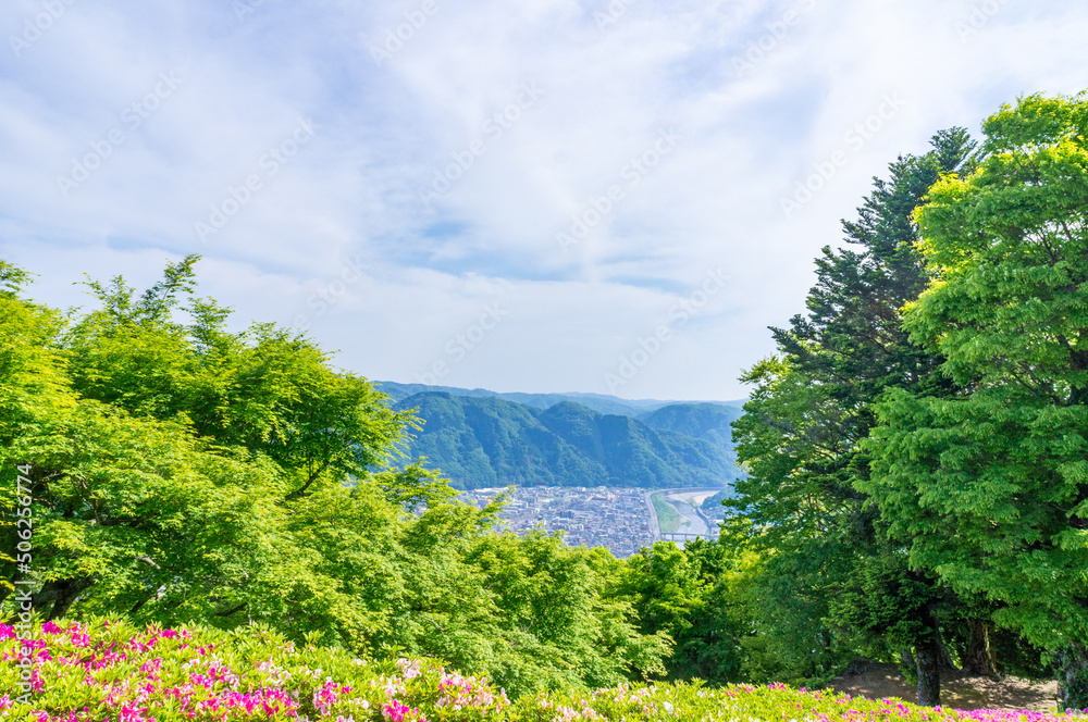 備中松山城から臨む風景、5月撮影