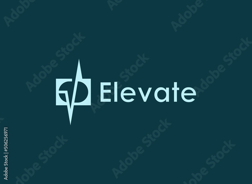 Abstract Letter E Elevate Logo. Geometric Shape Letter E with Stair Icon. Usable for Business, Technology and Branding Logos. Flat Vector Design Template Element