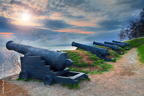 Canvastavla Artillery redoubt on the seashore