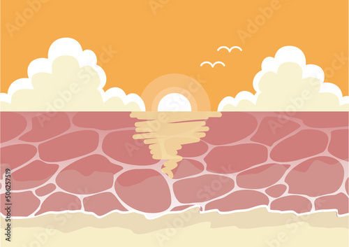 夕方 海4
