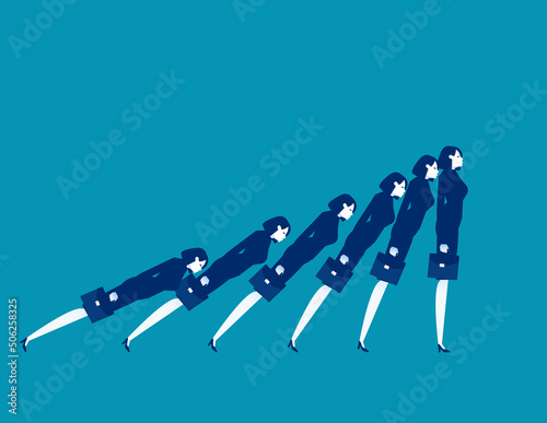 Business falling down one by one. Business domino effect concept
