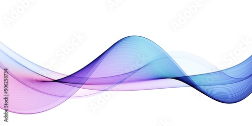 Abstract colorful flowing wave lines isolated on white background. Design element for technology, science, music or modern concept