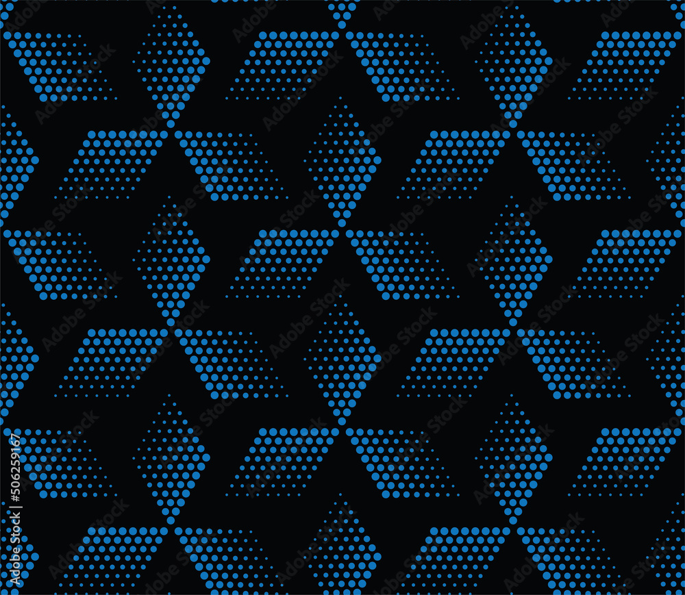 Seamless halftone rhombus shape dot pattern vector, Geometric Halftone ...