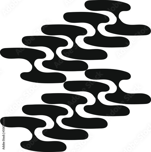 Optical illusion. Black and white vector illustration. Comic effect vector illustration. Abstract vector seamless op art pattern. Monochrome graphic black and white ornament. Striped optical illusion 