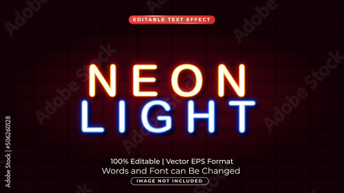 Neon Text Effect Vector