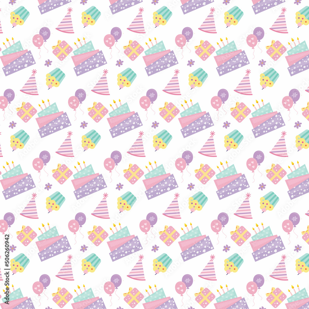 Happy birthday colorful pattern