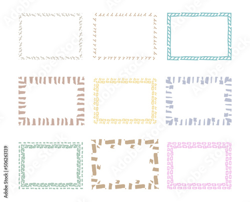 doodle colorful frame vector background set