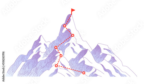 Way to the top of mountain