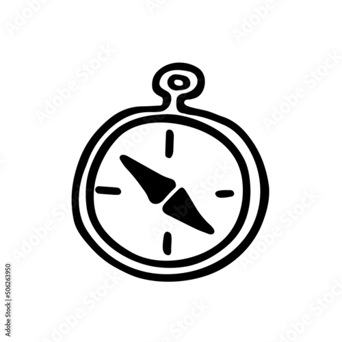 Hand drawn compass. Doodle style sketch