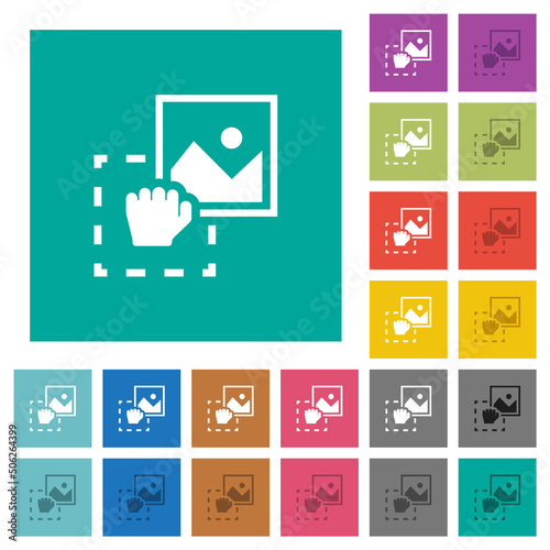 Grab image to upload square flat multi colored icons