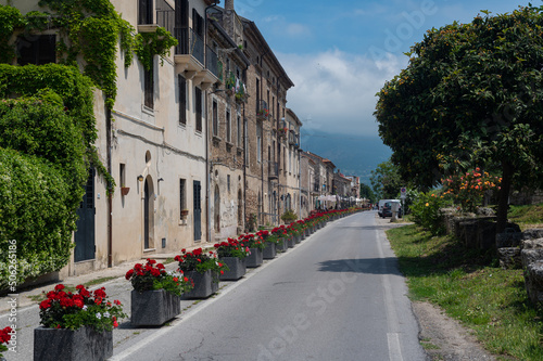 Medieval street in southern Italy. City of Paestum.