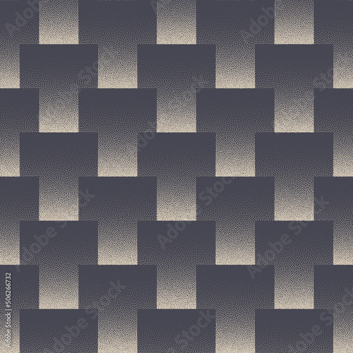 Conceptual Geometric Seamless Pattern Dot Work Vector Abstract Background. Light Shadow Art Futuristic Structure Repetitive Grey Wallpaper. Transition Effect Geometrical Continuous Subtle Texture