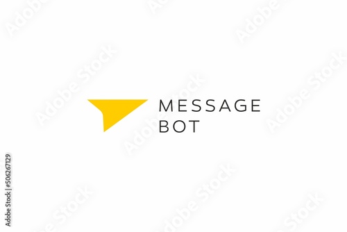 Template simple logo design solution for message bot