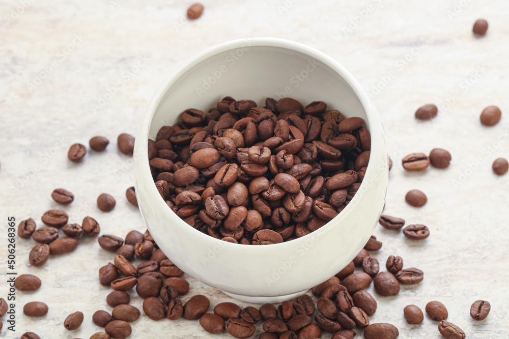 Roasted coffee bean in the bowl