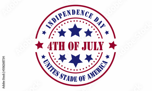 independence day 4th of July united Stade of America Stamp design.
